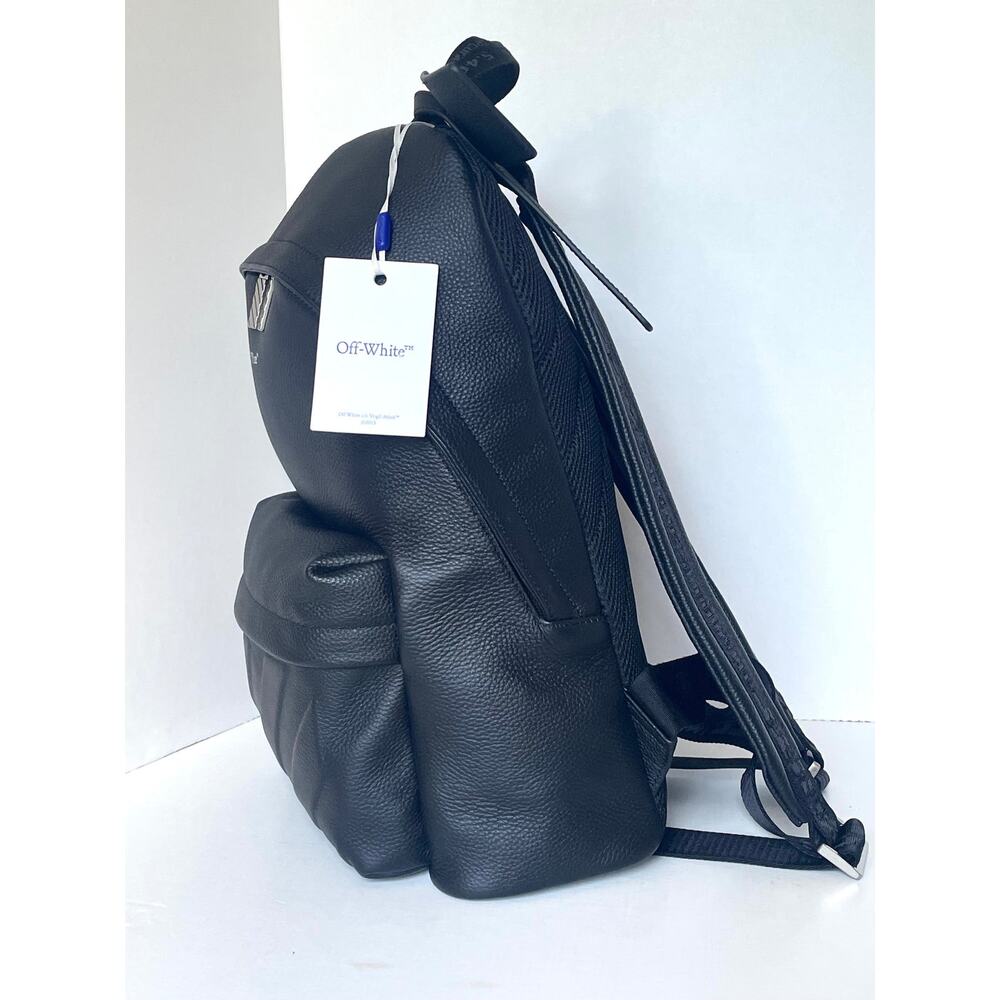 Off-White Industrial Strap Pebbled Leather Backpack Large Diagonal Stripe - Picture 7 of 16